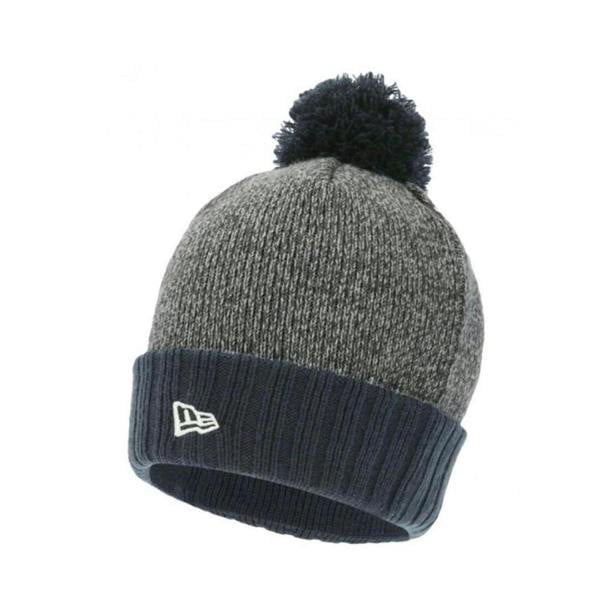 New Era Knitted Pom Pom Beanie - Grey/Navy - 