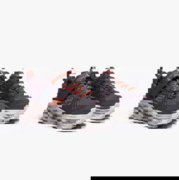 Skechers 401675N/CCOR SKECHERS METEOR-LIGHTS Boys Trainers Charcoal/Orange