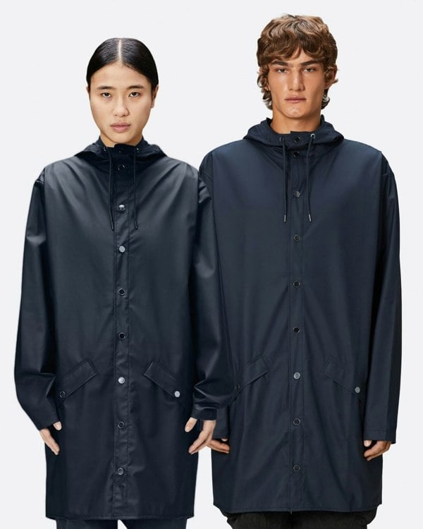 Rains Long Unisex Jacket - 47 Navy
