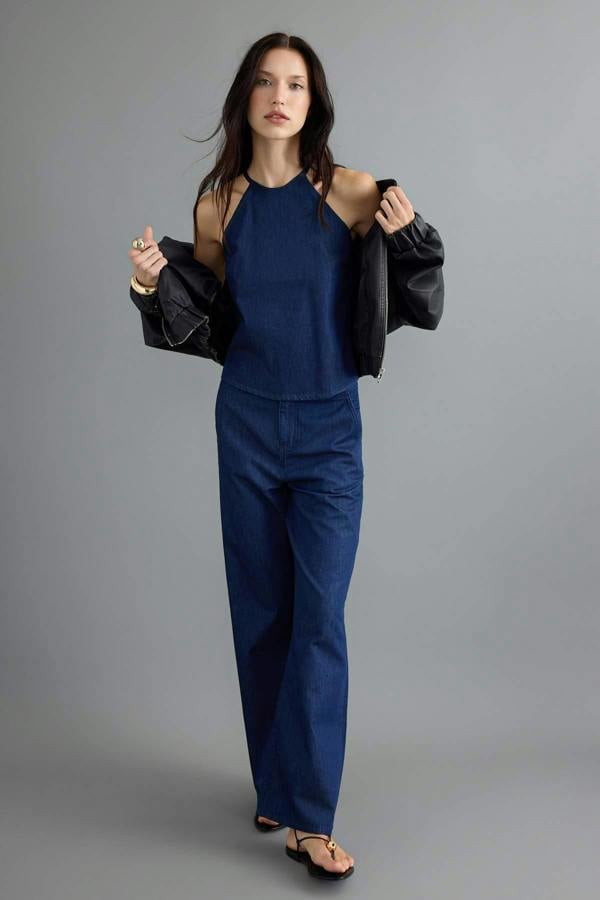 2-Piece Halter Neck Sleeveless Wide Leg Co-ord