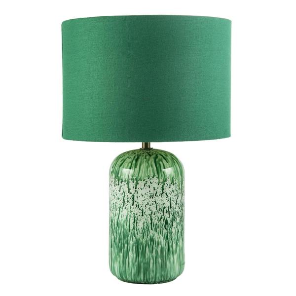 Modern Emerald Green Marble Drip Snowflake Glass Table Lamp with Shade Image 3