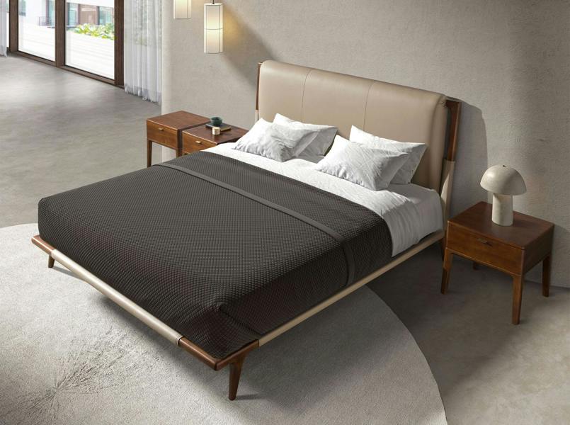 Angel Cerdá Mink Coloured Leatherette Bed 7194