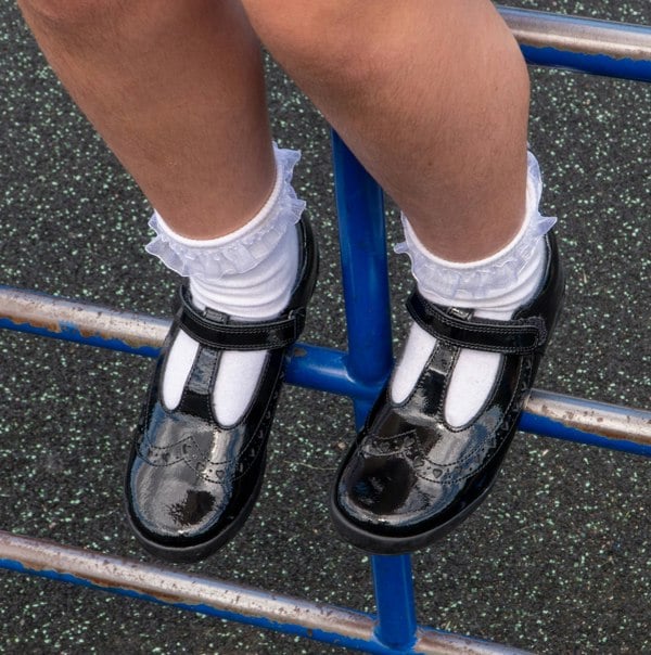 Start-Rite LEAP FROG Girls Leather T-Bar School School Shoes Patent Black