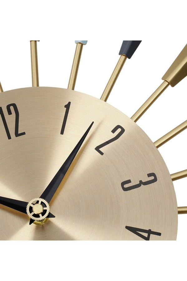 Living and Home Metal Starburst Decorative Wall Clock