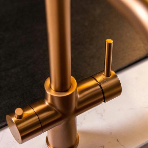 Flode Kyld 4 in 1 Instant Boiling & Cold Water Tap with Filtered Chilled Water | Brushed Copper Finish