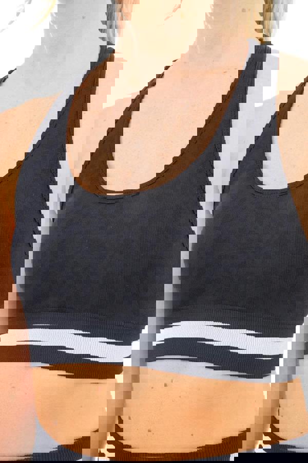 Smart Living Women's Leopard Print Seamless Padded Sports Bra - Black