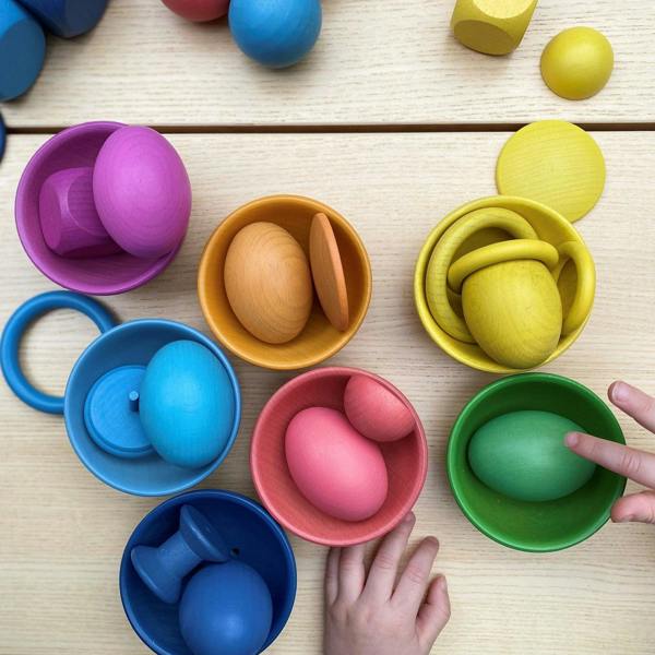 tickit Rainbow Wooden Super Set + Wooden Sorting Tray (7- Way)