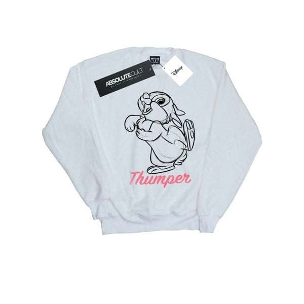 Disney Womens/Ladies Bambi Thumper Line Drawing Sweatshirt - White