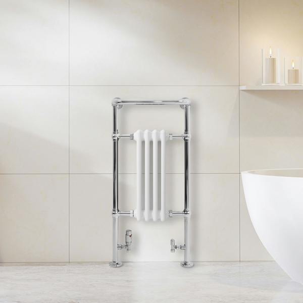Monstershop Traditional Heated Towel Rail Radiator – 950mm x 480mm  – White