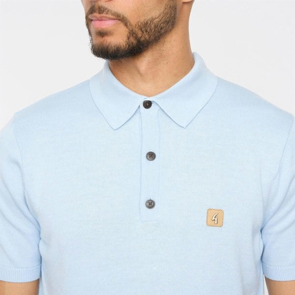 Gabicci V54GK04 Mens Jackson Short Sleeve Plain Knitted Polo Gabicci Vintage - AZURE