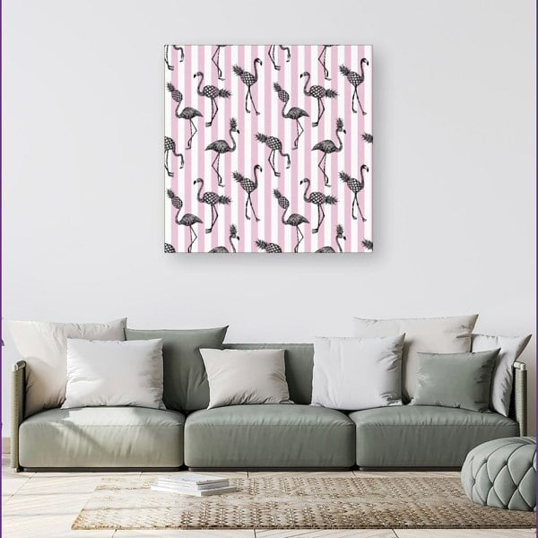 Warren Reed Pineapple Flamingo Canvas