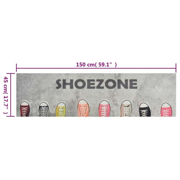 Berkfield Kitchen Rug Washable Shoezone 45x150 cm Velvet
