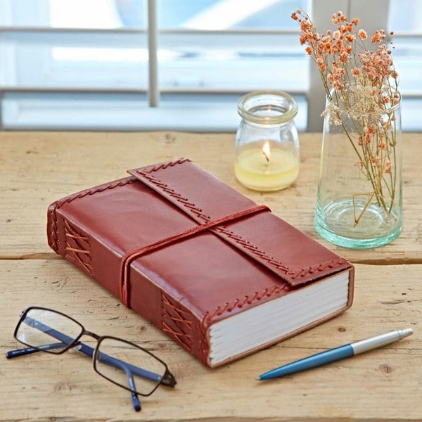 Paper High Stitched Distressed Leather Journal