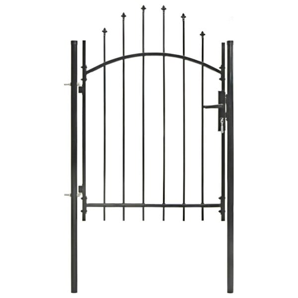 Berkfield Garden Gate Steel 1x1.75 m Black