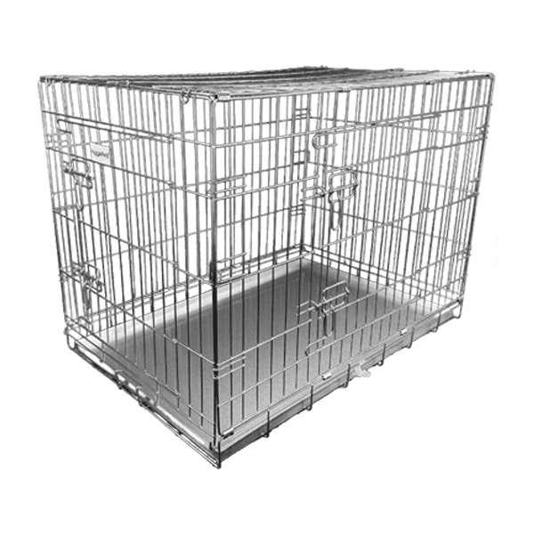 HugglePets Silver Dog Cage with Metal Tray