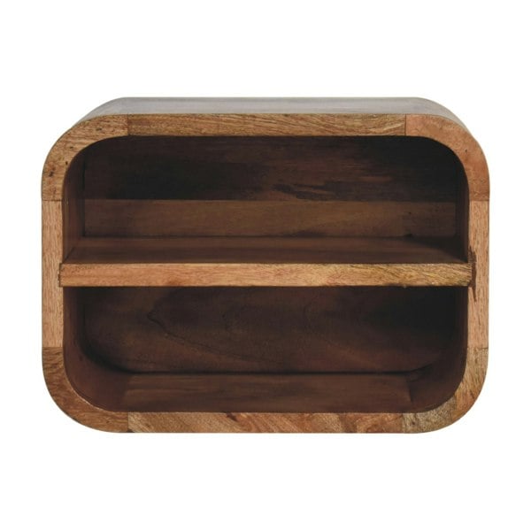 Artisan Furniture Oak-ish Floating Open Curve Bedside