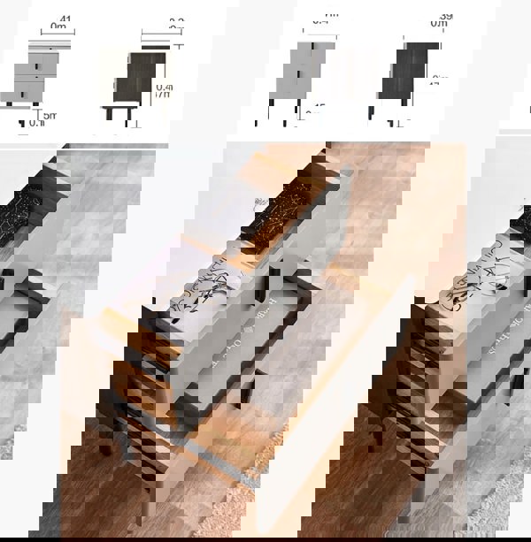 Ditzel Bedside Table, Light Grey-Weilai Concept-Weilai Concept