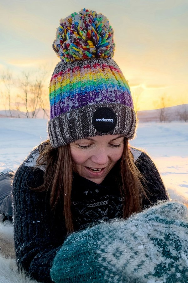 SuperBobble Beanie Bobble Hat - Graphite Rainbow