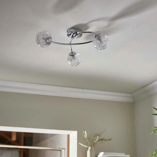 Pagazzi Lighting Jaymie 3 Light Chrome Semi-Flush Ceiling Light