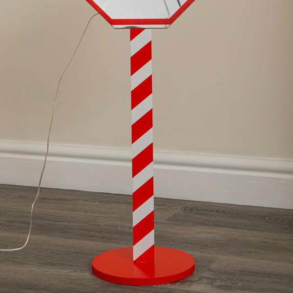 Samuel Alexander 80cm Light up Santa Stop Here Christmas Infinity Mirror Decoration with LEDs
