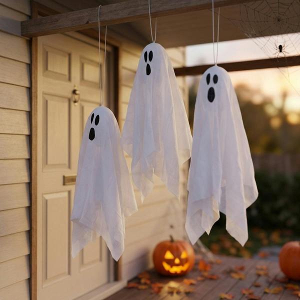 Garden Greatness 3 Pack Spooky Hanging Ghost Halloween Decorations