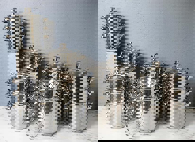 KitchenCraft Stainless Steel Three Tier 22cm Steamer