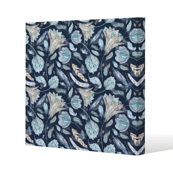Benjamin Tate Design Boho Chic Indigo Pattern (Canvas Print)