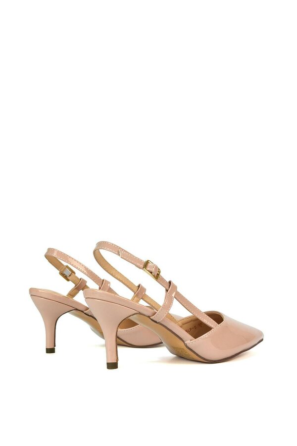 XY LONDON Mid Heel Stilettos Pointed Toe Slingback Court Shoes
