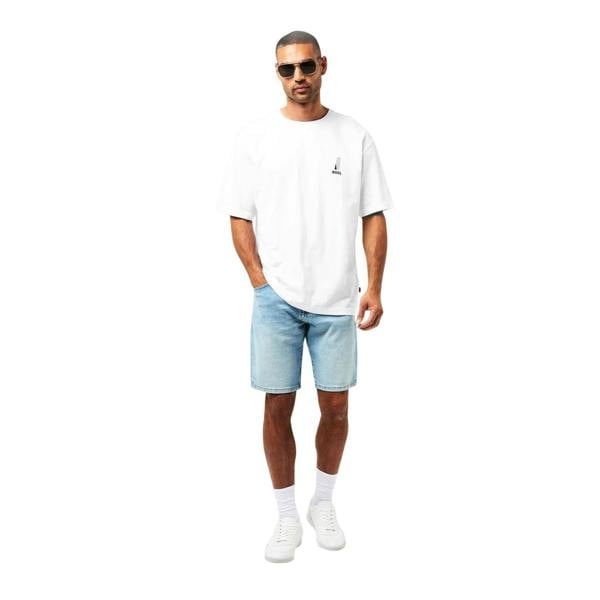 Boss Mens Orange Graphic Print Regular T-Shirt - White - 