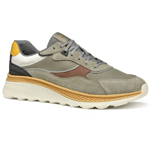 Geox U SPHERICA ACTIF X1 Polyester Blend Men's Sage/Brown Trainers
