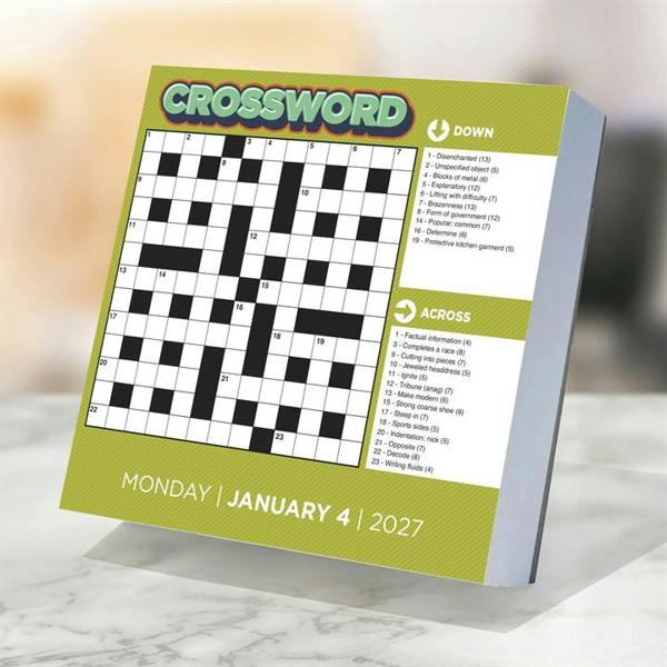 Daily Word Puzzle Desk Calendar 2027, Desk Calendars, Day To View, Entertainment, Gift