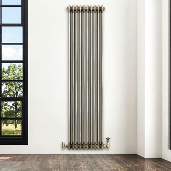 Monstershop Traditional 3 Column Radiator - 1800 x 470mm - Raw Metal