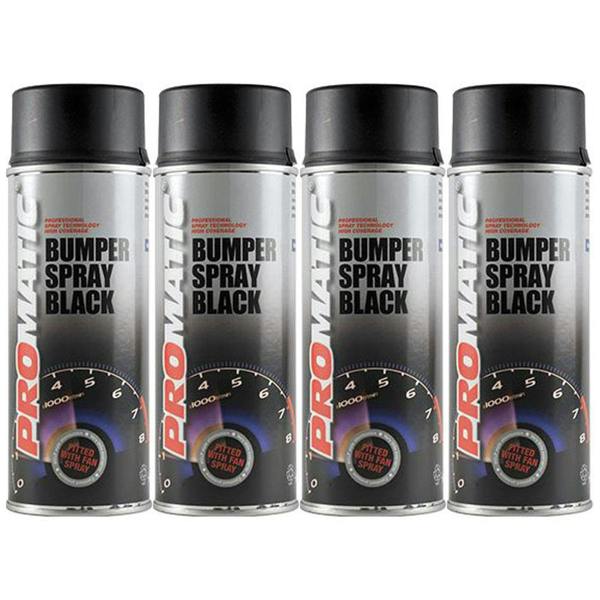 Promatic 4X Promatic Bumperspray Black Spray Paint 400ml