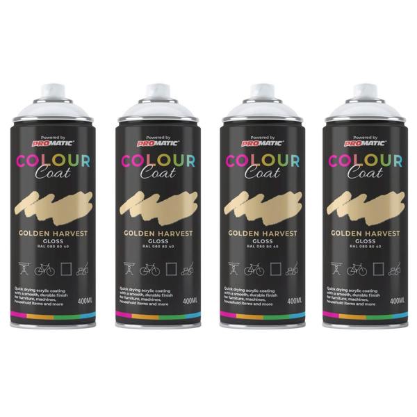 Colour Coat 4X Golden Harvest RAL 080 80 40 Satin Spray Paint 400ml