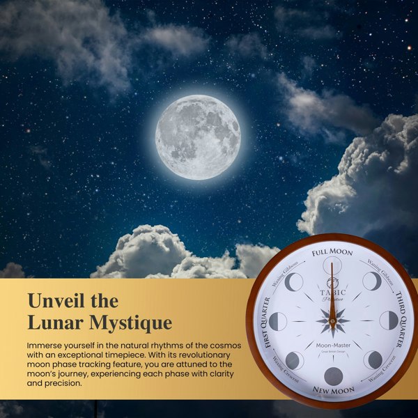 Tabic Moon Phase clock - Planeteco Moon Master, accurate lunar tracking