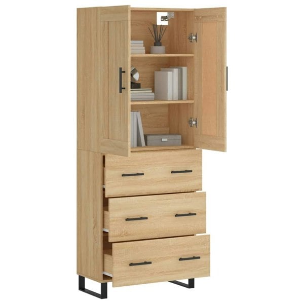 Berkfield Highboard Sonoma Oak 69.5x34x180 cm Engineered Wood