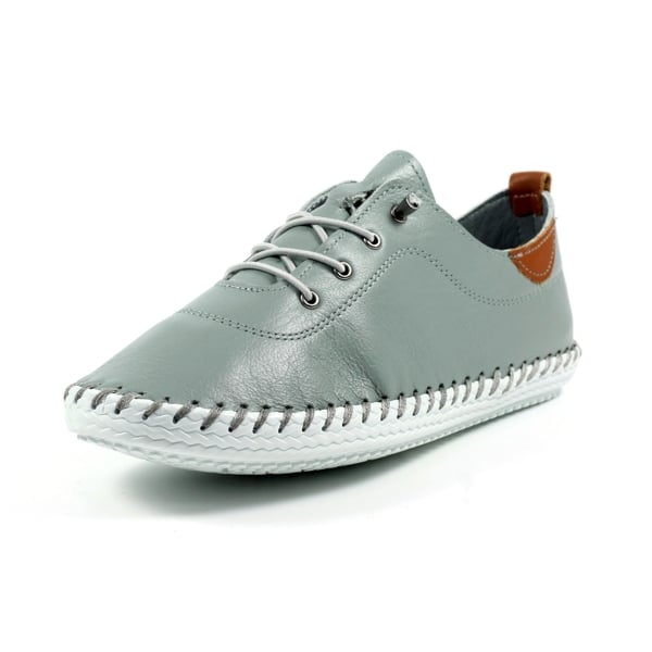 Lunar Women's St Ives Leather Plimsolls - Grey