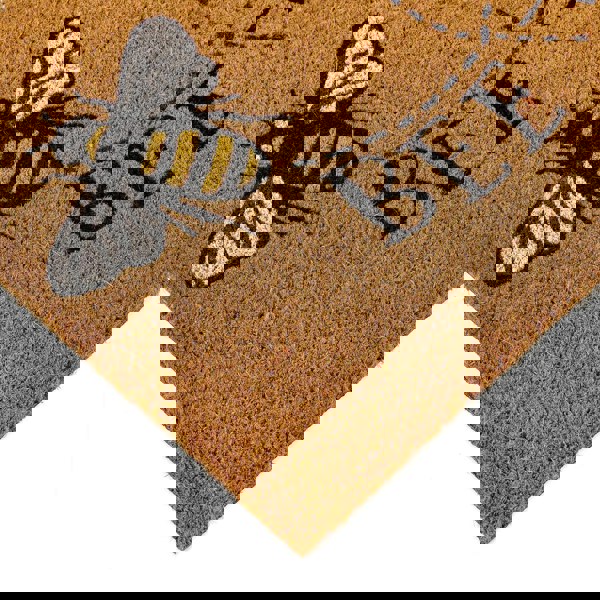 My Mat Printed Coir Bee Happy Doormat