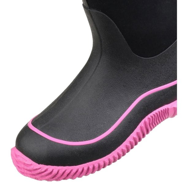 Muck Boots Hale Pull On Women's Wellington Boots in Black/Pink