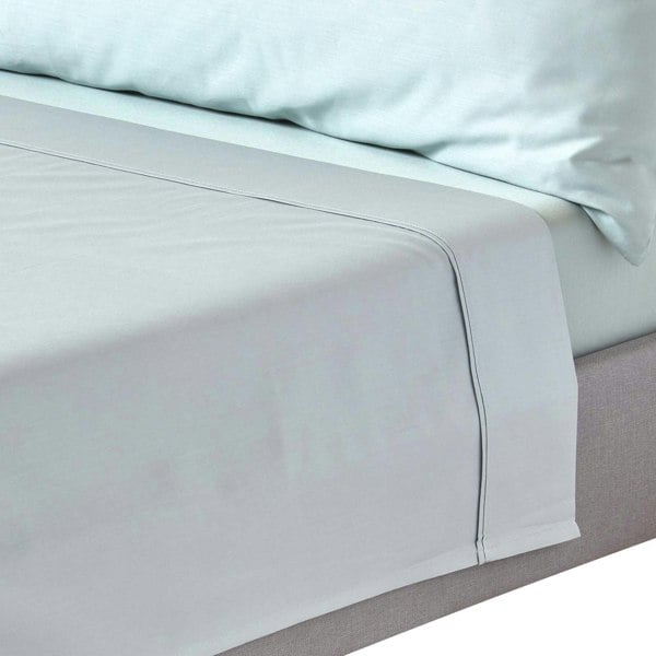 HOMESCAPES Organic 400 TC Egyptian Cotton Sateen Flat Sheet