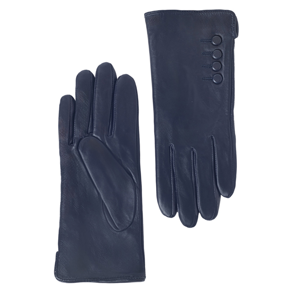 Quivano Womens Leather Gloves With 4 Button Detail