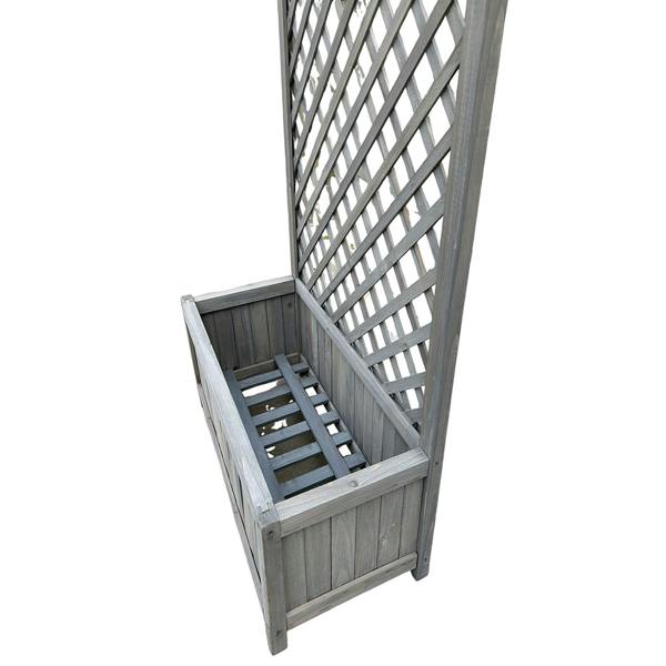 Gr8 Garden Grey Wooden Planter Lattice For Vines Garden Climbing Flower Plant Pot Trellis