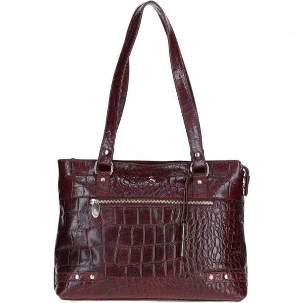Ashwood 'Velutto Eleganza' Zip Mid Section Real Leather Shoulder Bag: 52234