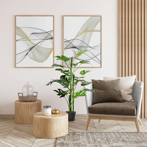 Wyld Haus Doka Large Artificial Monstera Style Tree With 21 Leaves In Decorative Pot