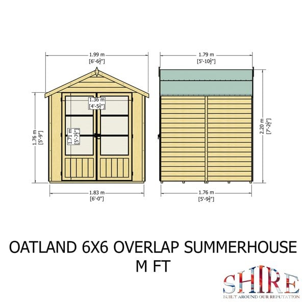 Shire Oatland Overlap 6x6 Economy Summerhouse - Best Shed