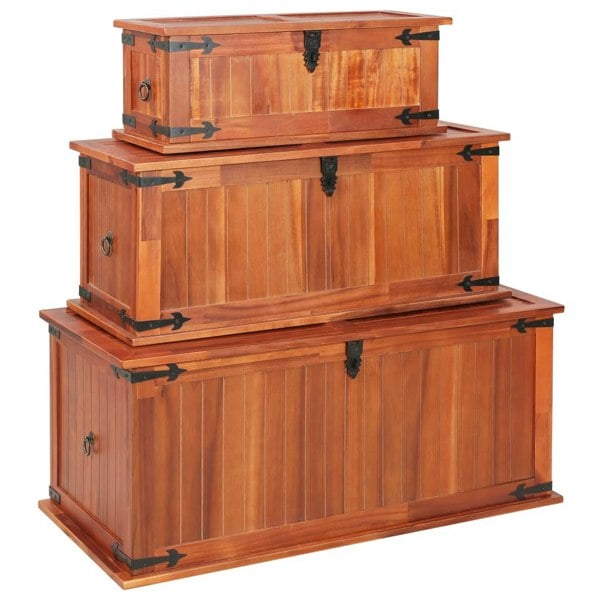 Berkfield Storage Chests 3 pcs Solid Acacia Wood