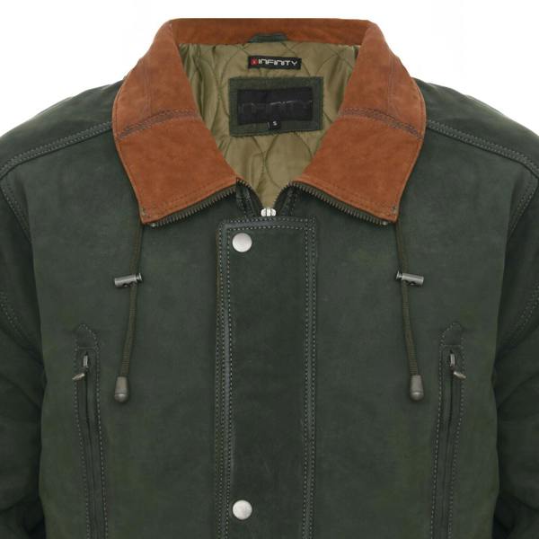 Infinity Leather Mens Nubuck Leather Parka Coat-Winnipeg