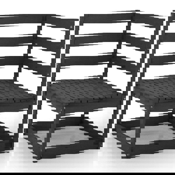 Berkfield 5 Piece Garden Lounge Set Black Solid Pinewood