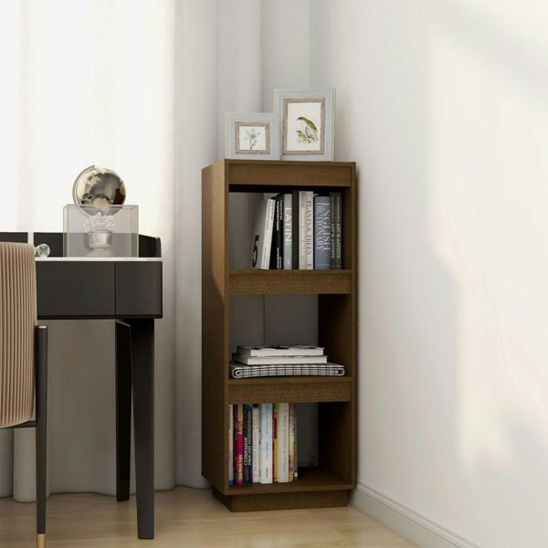 Berkfield Book Cabinet/Room Divider Honey Brown Solid Pinewood