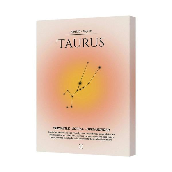 Benjamin Tate Design Taurus Constellation Canvas Art Print Zodiac Wall Decor Handmade In UK